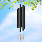 Deep Tone wind chimes, ecoeco 32'' Metal Wind Chimes for Outside with 6 Aluminum Tubes & Hook, Memorial Gifts for Loss of Loved One, Sympathy Windchimes for Patio Garden and Home Decor(Black) by Unknown