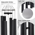 Extra Large Wind Chimes for Outside Deep Tone - 58'' Wind Chimes Outdoor Clearance, Deep Tone Chimes, Windchimes Outdoors, Memorial Wind Spinner, Sympathy Gift, Home Décor (Black) - Image 3