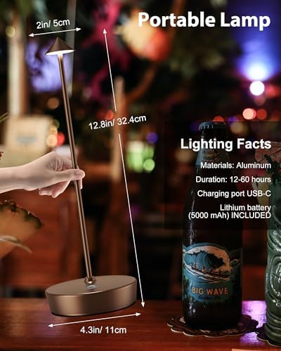 Cordless Table Lamp Rechargeable 6000mAh Battery Outdoor LED Light - Image 4