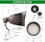25W LED Bullet Spotlight Flood Light 3CCT Selectable Landscape Spotlight - Image 5