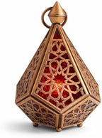 Set of 2 Moroccan Brass Wall Lamp Sconce Home Decor, Handmade Lighting Copper Metal Lights Turkish Lamp, Ramadan Candle Lantern, Candle Holder, Indoor Outdoor, Patio, Porch, Shelf, Garden (Pyramid) - Image 4