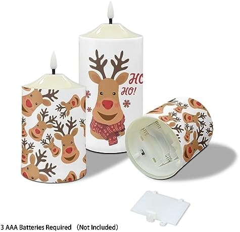 Cozeyat Christmas ELK Flameless Candles Battery Operated, Long Lasting LED Tea Lights with 4/6H Timers Tealights 3 Pieces, Dancing Flames Candles for Christmas Decoration Indoor - Image 3