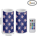 Set of 2 Flameless Candles, Led Battery Operated Candles, American Flag Stars Outdoor Indoor Lights with 18-Key Remotes Timer for 4th of July Party, Holidays, Home Decorations - Image 4