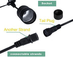 30ft Cool White LED Outdoor String Lights, Waterproof Festoon Light, 10 x Hanging Sockets with Shatterproof Light Bulbs for Backyard Garden Patio Pergola Gazebo Bistro Christmas Tree Wedding Party - Image 5