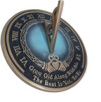 Solid Aluminium 10" Blue Round Garden Sundial - Plaque and Rooster Dial Outdoor Compass Sundials for Yards, Home Decor, Sundial Gift, Couple by Unknown