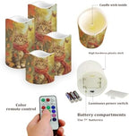 Fall Maple Leaves and Cat Flameless Candles with Timer and Remote Battery Operated LED Candles Color Changing Thanksgiving Day Party Pillar Candles Bulk Fake Candles for Festival Home Decor - Image 3