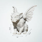 OLOMA Winged Gargoyle Garden Statue Gothic Mythical Creature Stone Sculpture Handmade Cement Fantasy Ornament Outdoor Yard Decor Medieval Gothic Decor Patio Lawn Porch Accent - Image 7