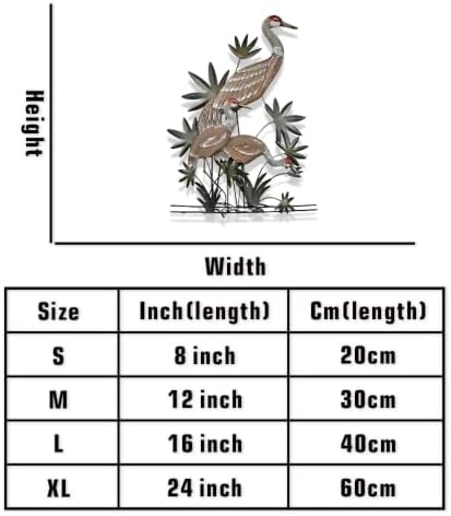 Sandhill Crane Metal Wall Art Rustic Heron Plaque Large Wildlife Sculpture for Garden Patio Porch Outdoor Decor Elegant Bird Silhouette Home Living Room Ornament (16 INCH) - Image 6