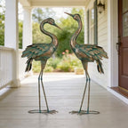 Shorayn Metal Crane Garden Statue, Garden Sculptures & Statues, Bronze Crane Ornaments Yard Art for Backyard Patio Lawn Decorations - Image 7
