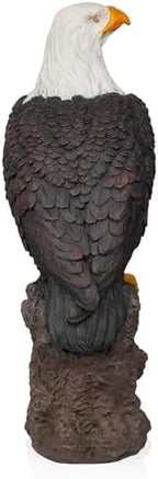 Alpine Corporation JUM582 27" Majestic Eagle on Rocks Garden Statue – Indoor Outdoor Patriotic Bird Sculpture, Durable Weather-Resistant MGO for Yard, Patio, Deck, Porch or Pathway - Image 4