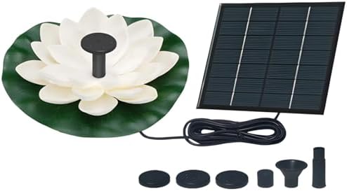 Solar Fountain Floating, Lotus Garden Decor Outdoor, Pet Plus Monocrystalline Silicon, Nozzle Kit Customizable, As well as Birdbaths Ideal by Unknown