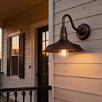 2-Pack Outdoor Barn Lights, 10" Bronze Gooseneck Wall Sconces - Image 4