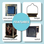 Solar Lantern Patriotic Eagle Soaring Weathered Flag Canvas Decor Outdoor Waterproof Garden Hanging Lantern Solar Powered Lighting Outside Table Lamp for Patio Deck Camping 1 Pack - Image 4