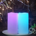 Color Changing Outdoor Battery Operated Flameless Candles Remote 4x8” 2 PCS - Image 2