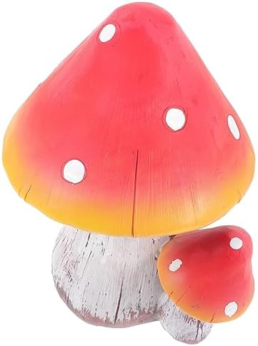 GALPADA Decorative Large Resin Mushroom Sculpture for Garden Vivid Outdoor Adornment for Fairy Garden Lawn and Patio Decor Lightweight Durable and Mushroom Figurine by GALPADA