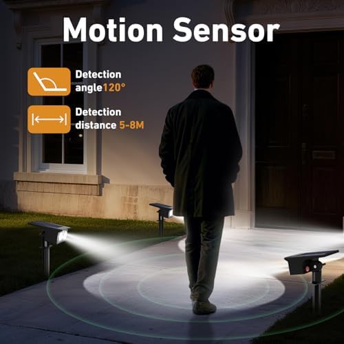 btfarm 8 Pack Solar Lights Outdoor Waterproof, Motion Sensor Outdoor Lights - Image 2