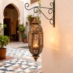 Moroccans Iron Candle Holders Hanging Lantern with Intricate Cutout Design for Romantics Home Decors and Outdoor Use - Image 7