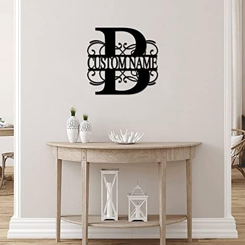 Metal Sign B Custom Name Initial Letter Monogram Customized Steel Metal Wall Cut Out Cut Out Sign Ready to Hang Retro Metal Welcome Sign Decor for Indoor Outdoor Cabin Garage 24 Inch - Image 4