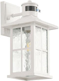 Motion Sensor Outdoor Wall Light White Dusk to Dawn Exterior Porch Lantern by FLEDAVID