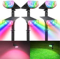 Consciot Solar Lights Outdoor Waterproof, Halloween Color Changing Spotlights with 7 Modes, IP67 Multicolor Decorations Landscape Lights for Pathway Patio Fence Yard, Auto On/Off, 6 Pack by Consciot