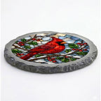Magnolia Garden 10-Inch Red Cardinal Stepping Stone - Faux Stained Glass Winter Bird Garden Stone, Weather-Resistant Resin Pathway Accent, Memorial Songbird Outdoor Yard Decor & Walkway Plaque - Image 3