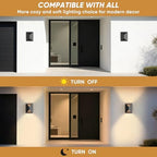 Fire Wolf LED Aluminum Porch Sconce Lights - Modern Exterior Wall Sconce, Up and Down Light Waterproof, 12W, 3000K, Black for Garage Enterway - Image 3