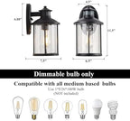 MICSIU 100W Max Black 3 Modes Motion Sensor Security Outdoor Wall Light - Image 3