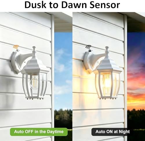 LIT-PaTH Outdoor Wall Light Fixture, Rustproof Aluminum Glass, White - Image 2