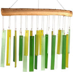 Spring Colors Glass Driftwood Wind Chime, Green Garden Decor, 11 Inch by GiftEssentials