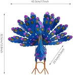 4 Pcs Metal Peacock Statue Set, Colorful Iron Garden Decor Outdoor, Vibrant Tail Spread Peacock Yard Art Sculpture for Patio Lawn Entryway, Weather Resistant Housewarming Gift - Image 4
