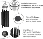 Sympathy Wind Chimes, Personalized Name Sympathy Gifts, Colorful Flower Butterfly Memorial Wind Chime for Loss of Loved Dad/Mom, Black Wind Chimes for Condolences - Image 4