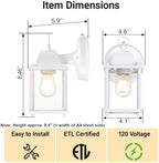 LIT-PaTH Outdoor Wall Light Fixture, Aluminum Glass, White, 2 Pack - Image 6