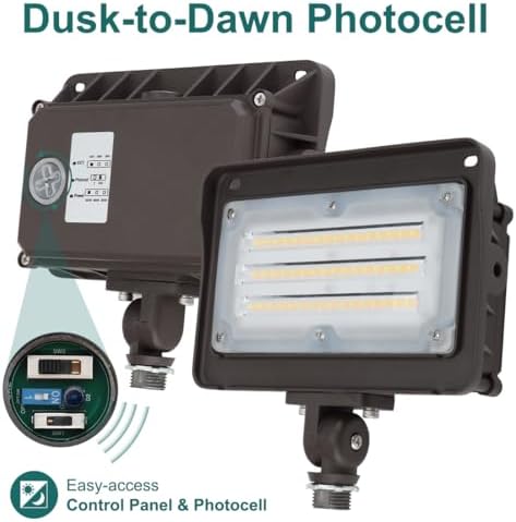 kadision LED Flood Light Outdoor with Photocell, 3000K/4000K/5000K, 4-Pack - Image 3
