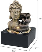 Ferrisland Indoor Table Waterfall Resin Fountain with LED Warm Light - Image 4