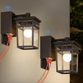 2 Pack Outdoor Porch Lights, Dusk to Dawn Wall Lighting with GFCI Outlet by FANDBO