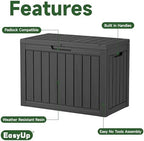 EasyUp 55 Gal Waterproof Resin Outdoor Storage Box UV Resistant Deck Box - Image 2