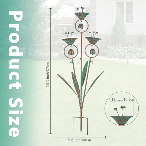 Calla Lily Garden Stake with Bells - Image 2