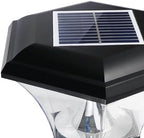 WOONEKY Solar Outdoor Pillar Light Waterproof Dusk to Dawn Black - Image 4