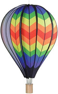 Hot Air Balloon Hanging Garden Spinner 26" - Vibrant Double Rainbow Chevron Design, Weather-Resistant Outdoor Decor, Durable & Lightweight for Patios, Yards, and Gardens - Eye-Catching Wind Spinner by PREMIERKITES