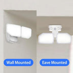 38W Flood Lights Outdoor, Integrated LED Security Light Fixture with 2 Adjustable Heads, Adjustable Brightness and Color, Dusk to Dawn Exterior LED Outdoor Light for Garage Yard Porch (White) - Image 6