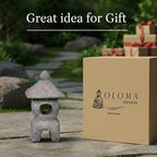 OLOMA Stone Oki Gata Japanese Lantern Garden Statue Asian Concrete Pagoda Handcrafted Ornament Asian Landscape Decor Zen Patio Lawn Yard Shrine Accent - Image 2