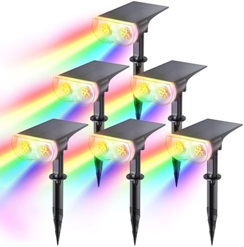 Linkind Halloween Solar Lights Outdoor Spotlight Waterproof RGB 6 Pack by Linkind