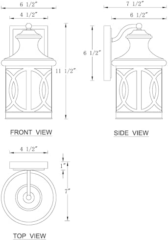 2-Pack Outdoor Wall Lights, Porch Lights, Waterproof Outdoor Wall Sconce, Exterior Light Fixture Grey Finish with Clear Glass Shade for Garage Patio Front Door Balcony, 12in. - Image 5