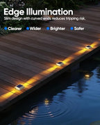 DetarZinLED Solar Deck Lights Outdoor IP68 Waterproof 12 Pack Amber Warm - Image 4