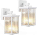2 Pack White Porch Light, Rust-Resistant Outdoor Wall Light by hameso