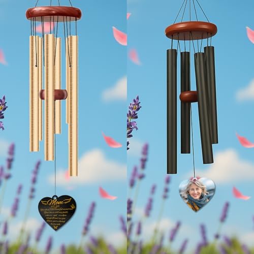 Personalized Mom Memorial Wind Chime – “You Left Me with Beautiful Memories” Custom Name & Years – Heart Shaped Angel Wing Sympathy Gift – Outdoor Remembrance Windchime for Loss of Mother or Wife - Image 5