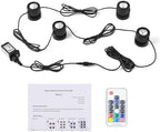 4 Pack Submersible LED Pond Lights with Remote Control, 20 Colors, IP68 Underwater Fountain Landscape Spotlights, Timer, Adjustable Heads, 110V US Plug by Unknown