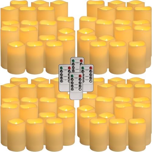 Enpornk Set of 72 Flameless Led Battery Opeated (D2.2'' x H4''5''6'') Waterproof Outdoor Indoor Candles with 10-Key Remotes and Cycling 24 Hours Timer - Image 4