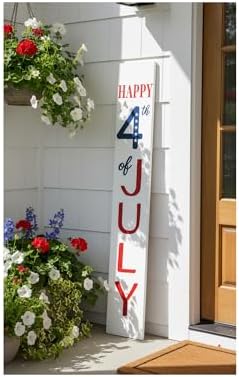 Calloway Mills 118864707 Happy 4th of July White Porch leaner, 47" x 7.25" - Image 4