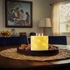Amagic 3 Wick Extra Large Flameless Candles with Timer Remote, String Light - Image 4